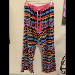 Joe Boxer Fuzzy Rainbow Print Pajama Pants